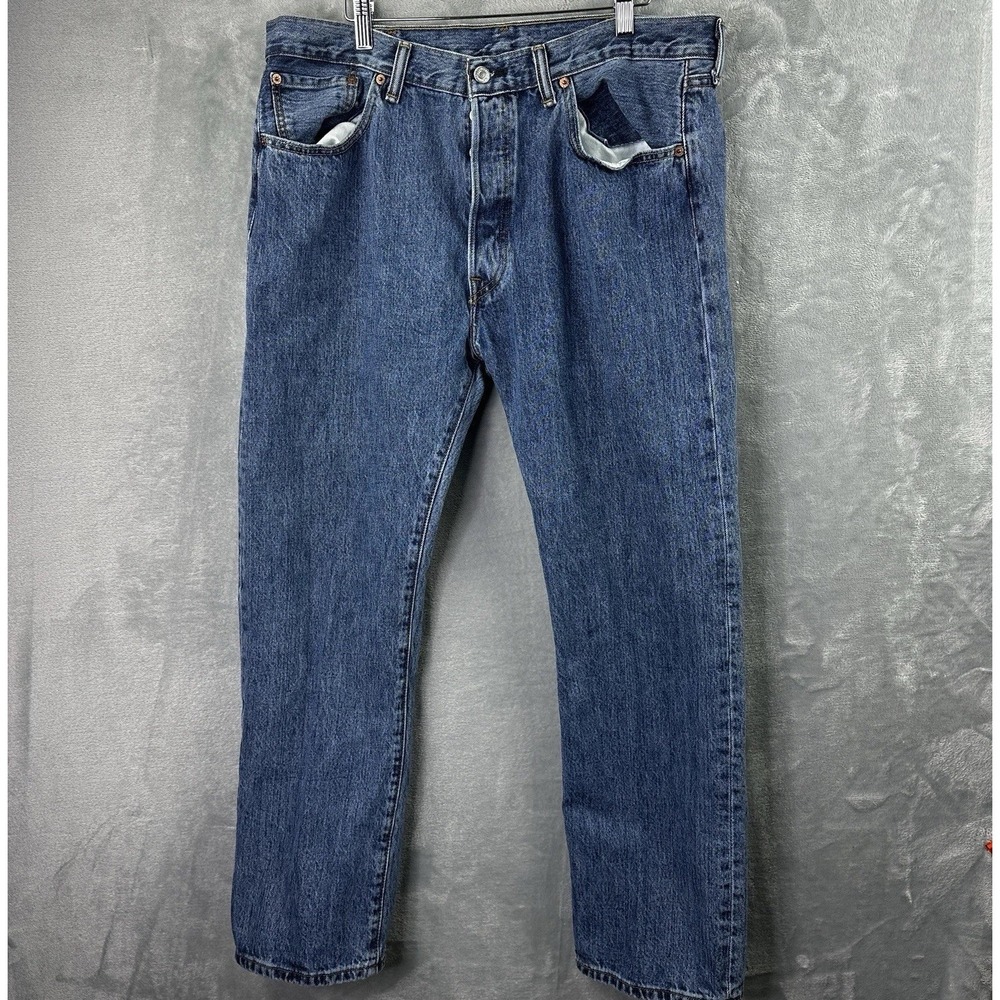 levis 501 jeans‎ mens 38x30 Button Fly Blue Denim